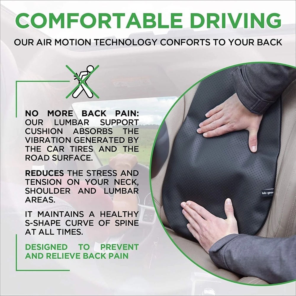 Lumbar Support Back Cushion for Car- Air Motion Backrest for Lower Back Pain set - Picture 6 of 10